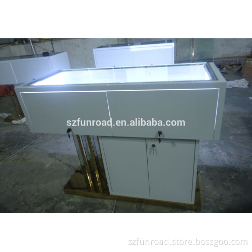 Good quality display counters shwocase with glass drawer